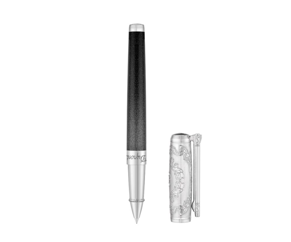 Limited Edition Conquest of The Wild West Line D Premium Black Natural Lacquer Rollerball Point Pen